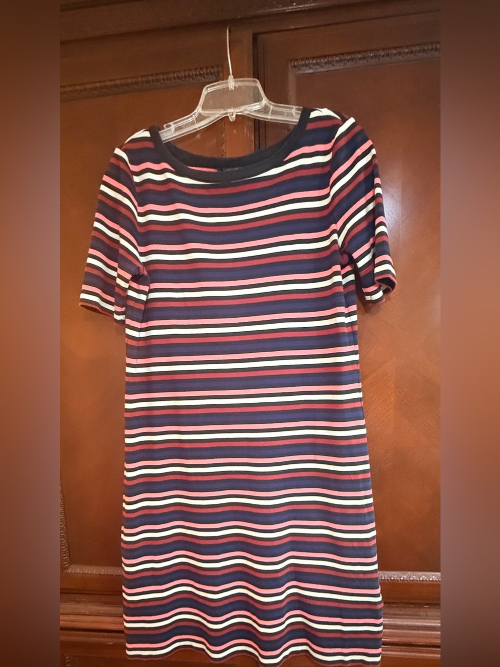 Brooks Brothers EUC Navy, Pink & white
Striped t shirt dress. 100% cotton
Sz LG - Picture 4 of 11